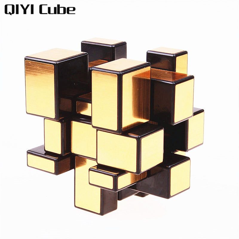 New QIYI Mirror Magic Cube 3x3x3 Magic Speed Cube Silver Gold Stickers Professional Puzzle Cubes Toys Mirror Blocks