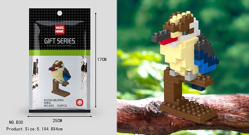 Wisehawk Mini Building Blocks Diamond Animal Model Bag Bricks Chameleon Mammoth Gorilla Series Toys for Children Gifts B27-B45