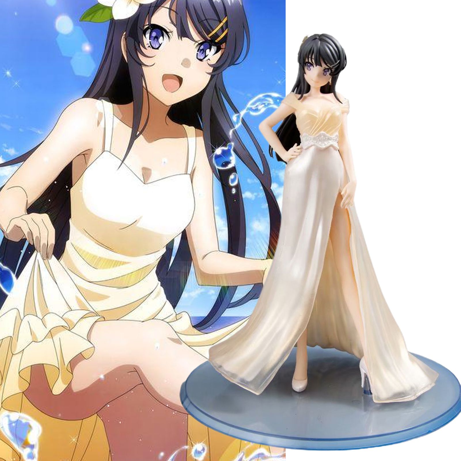 Livecity Sakurajima Mai Figure Wedding Clothes Design Collectible Simulation Does Not Dream of Bunny Girl Senpai Series Sakurajima Mai Anime Figure for Entertainment