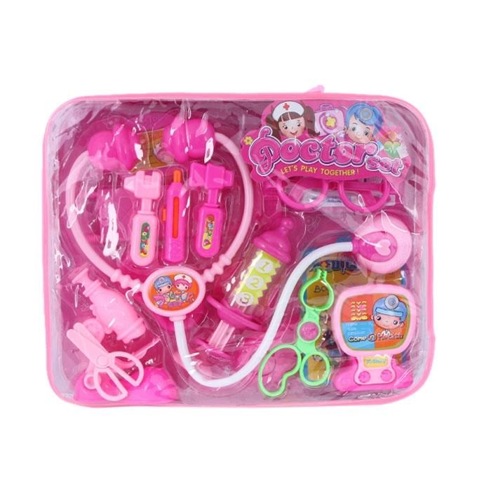 Plastic Toy Doctors Set - Pink
