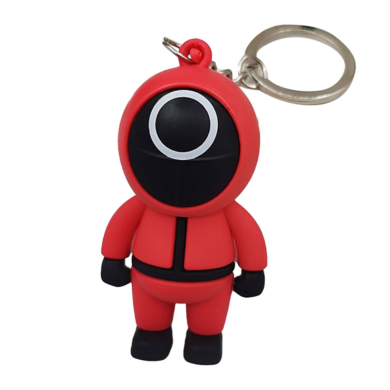 Squid Game Keychain Soldier Triangle Series Creative Charms 3D Mini Doll Figurine Key Ring Backpack Pendant Gift Ornament