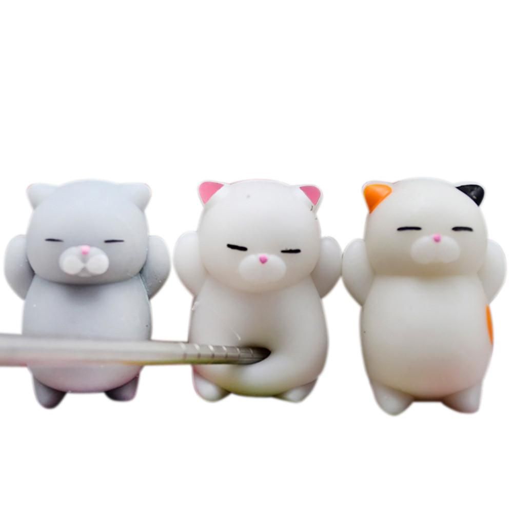 3pcs Cute Mochi  Cat Squeeze Healing Fun Kids Kawaii Toy Stress Reliever