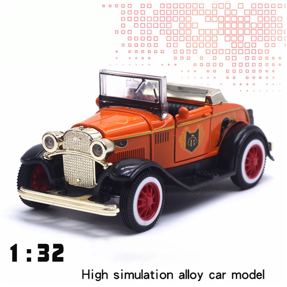 Yfashion 1:32 Classic  Retro Vintage Cars Alloy Car Model with Sound Light Convertible Car oy