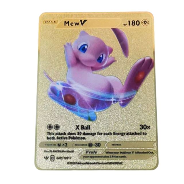 Pokemon Metal Card Game Anime Battle Card Gold Charizard Pikachu Collection Card Action Figure Model Child Toy Gift