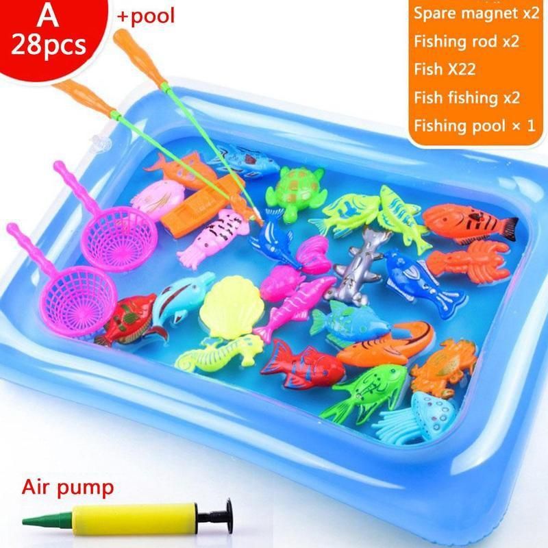 Children's Magnetic Fishing Toys Parent-child Interactive Toys Fishing Learning Early Education Kids Water Baby Bath Toys