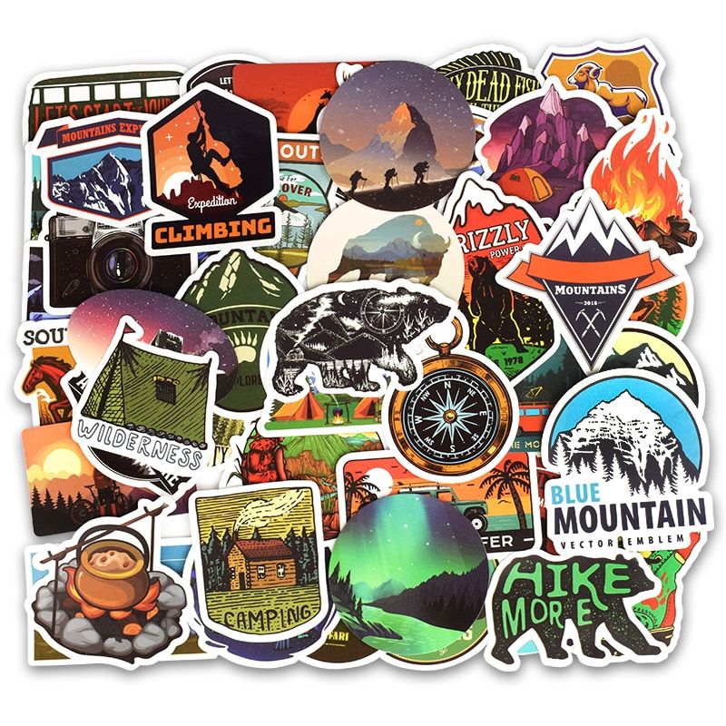 50 Pcs Landscape Travel Sticker Mixed Cartoon Toy Sticker for Luggage Styling Bike Motorcycle Phone Laptop Cool Stickers Outdoor