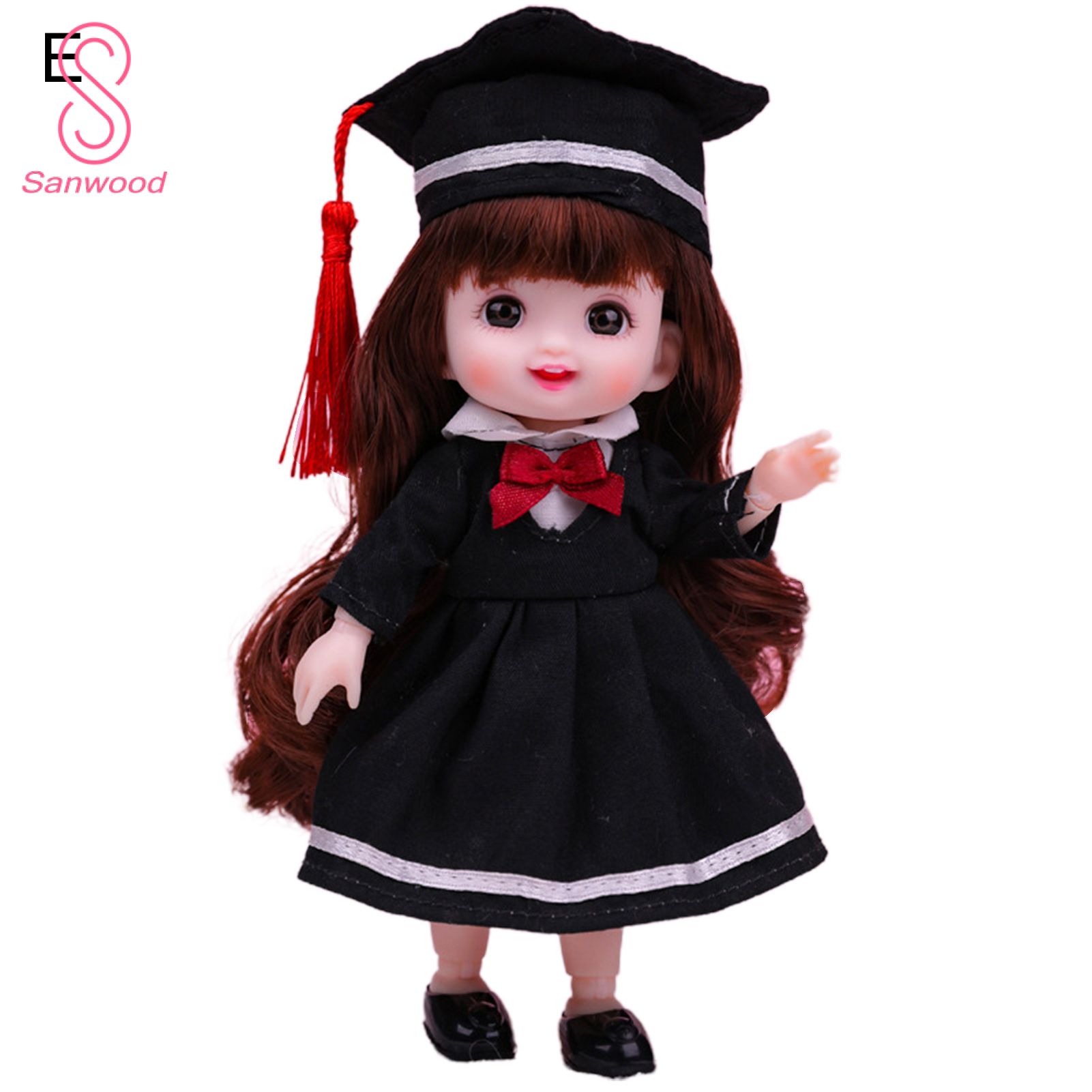 One Pcs 1/8 Girl Doll Realistic Wear-resistance Fabric 3D Eye Girl Doll for Children