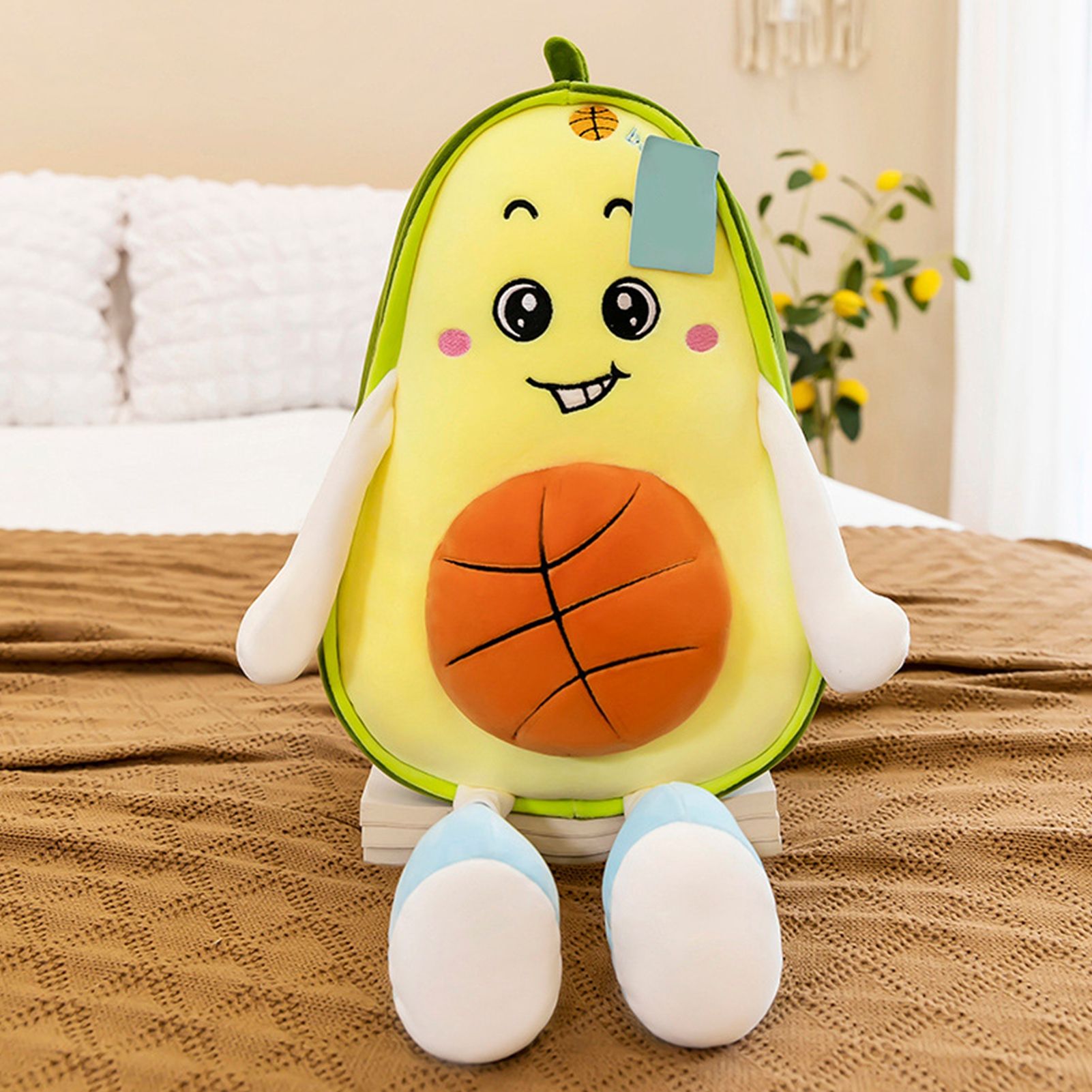 Greenhome Skin-friendly Avocado Cushion Multiple Styles Accompany Function Cute Avocado Plush Throw Pillow for Kids