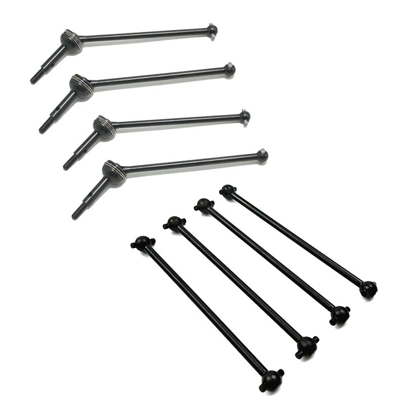 2 Set RC Car Part: 1 Set Metal Dog Bone Drive Shaft & 1 Set Steel Front Rear Universal CVD Drive Shaft