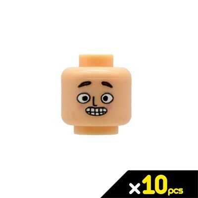 10 Mini Head Lot Heads Skin color Bricks for Figures MOC Building Blocks Toys Construction Toy for Children