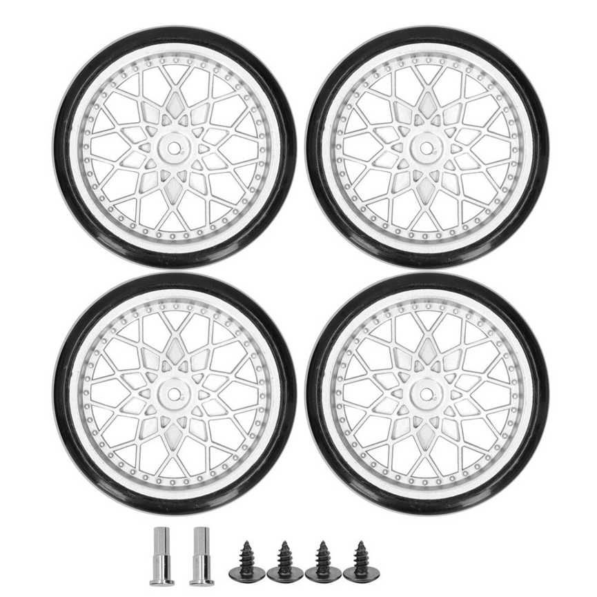 4Pcs Remote Control Car Metal Axle Tire Set Accessory for WPL D12 Micro Truck Model