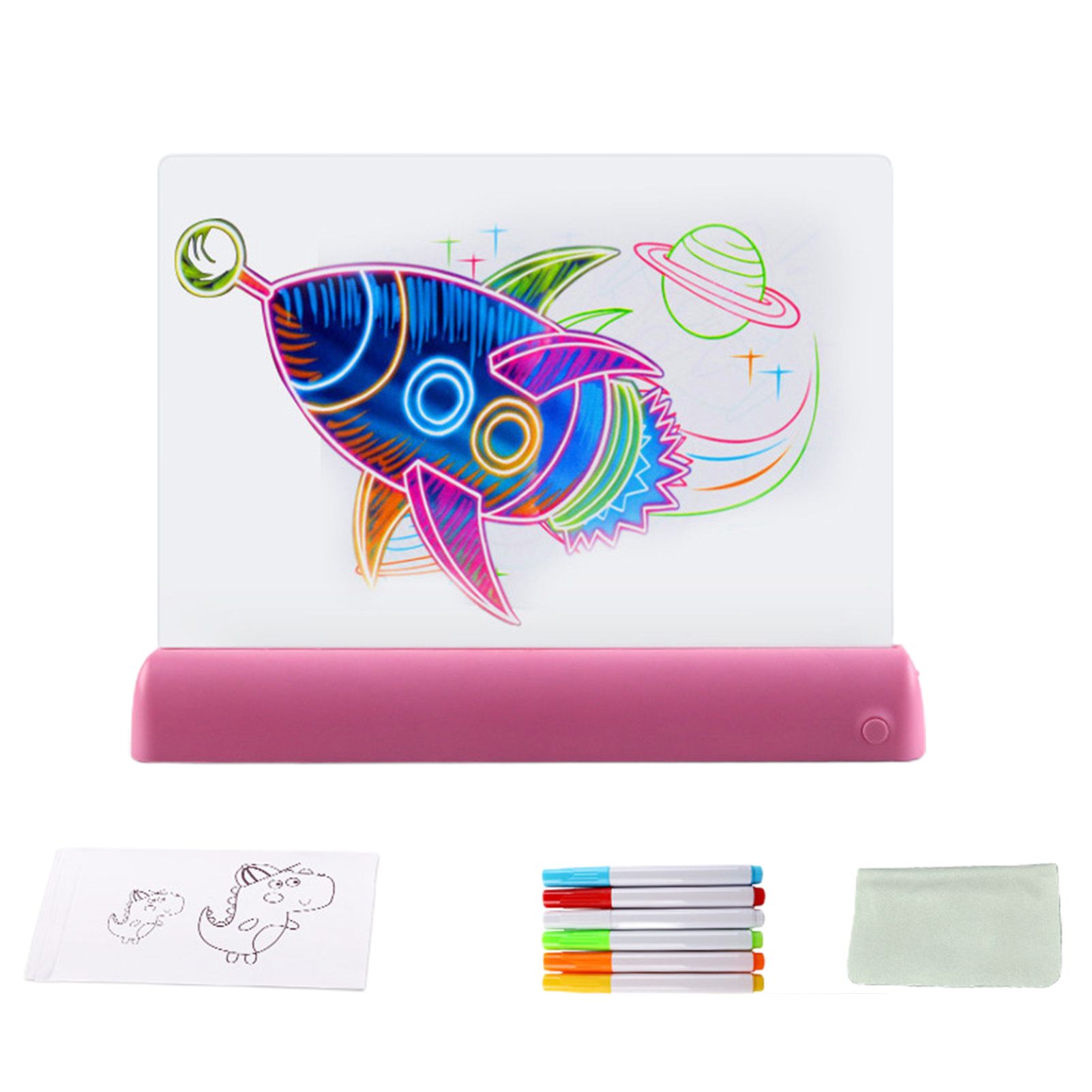 1 Set Drawing Board Colored Lighting Smooth Writing LED 3D Children Fluorescent Scribbler Board Birthday Gift