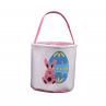 Bunny Printing Easter Egg Gift Storage Basket Canvas Tote Handbag Bucket Bag