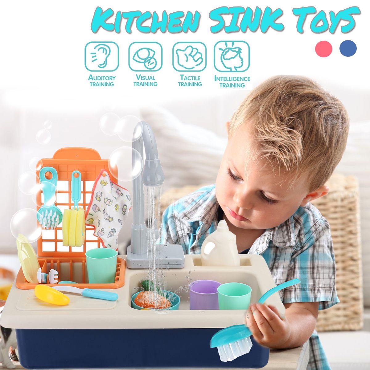 Amusing Kids Picnic & Kitchen Playset Portable Pinic Basket Toys