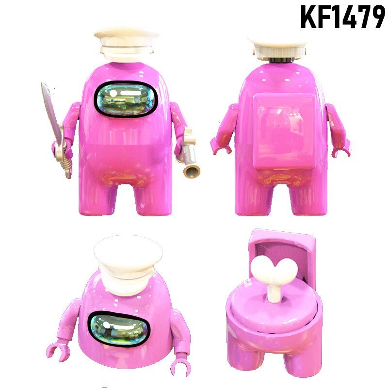 KF6132 KF6133 Among Us steam space impostor crewmates figures Peluche Game model Building Blocks Bricks Toys For Children Gift