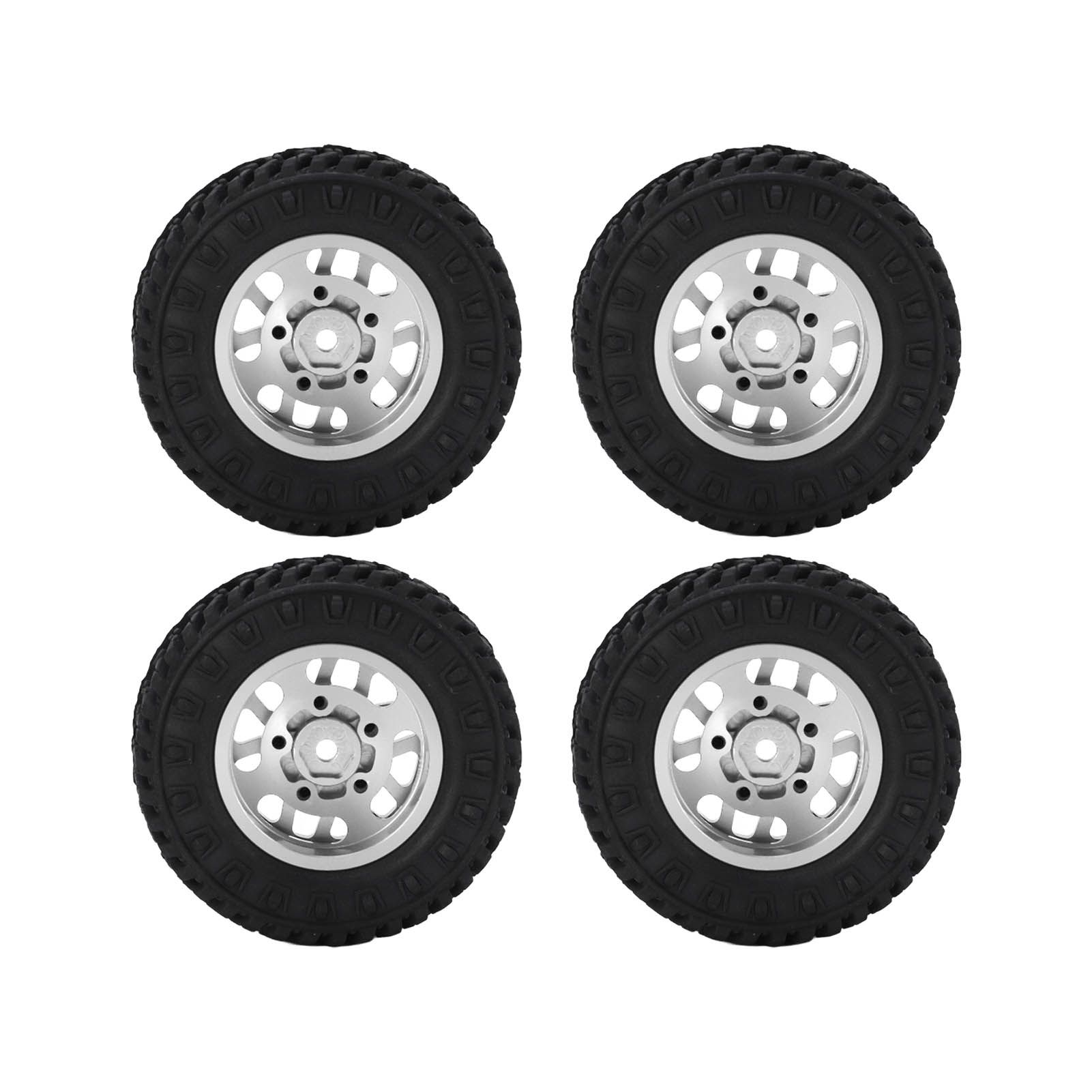 1/24 Wheel RimRubber Tire Durable Wear Resistance Compact 55mm Rim Rubber Tyres Resistant for AXIAL SCX24 RC Car