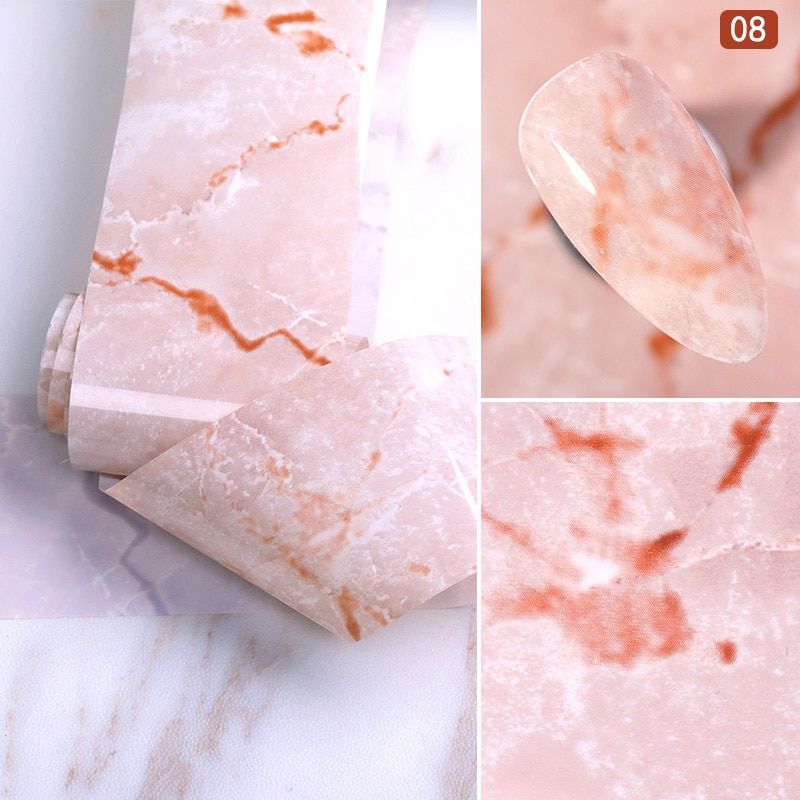 1PC Pink Green Marble sparkly Series Nail Foils Gradient Shining Nail Art Transfer Sticker Paper Summer Nail DIY Decoration