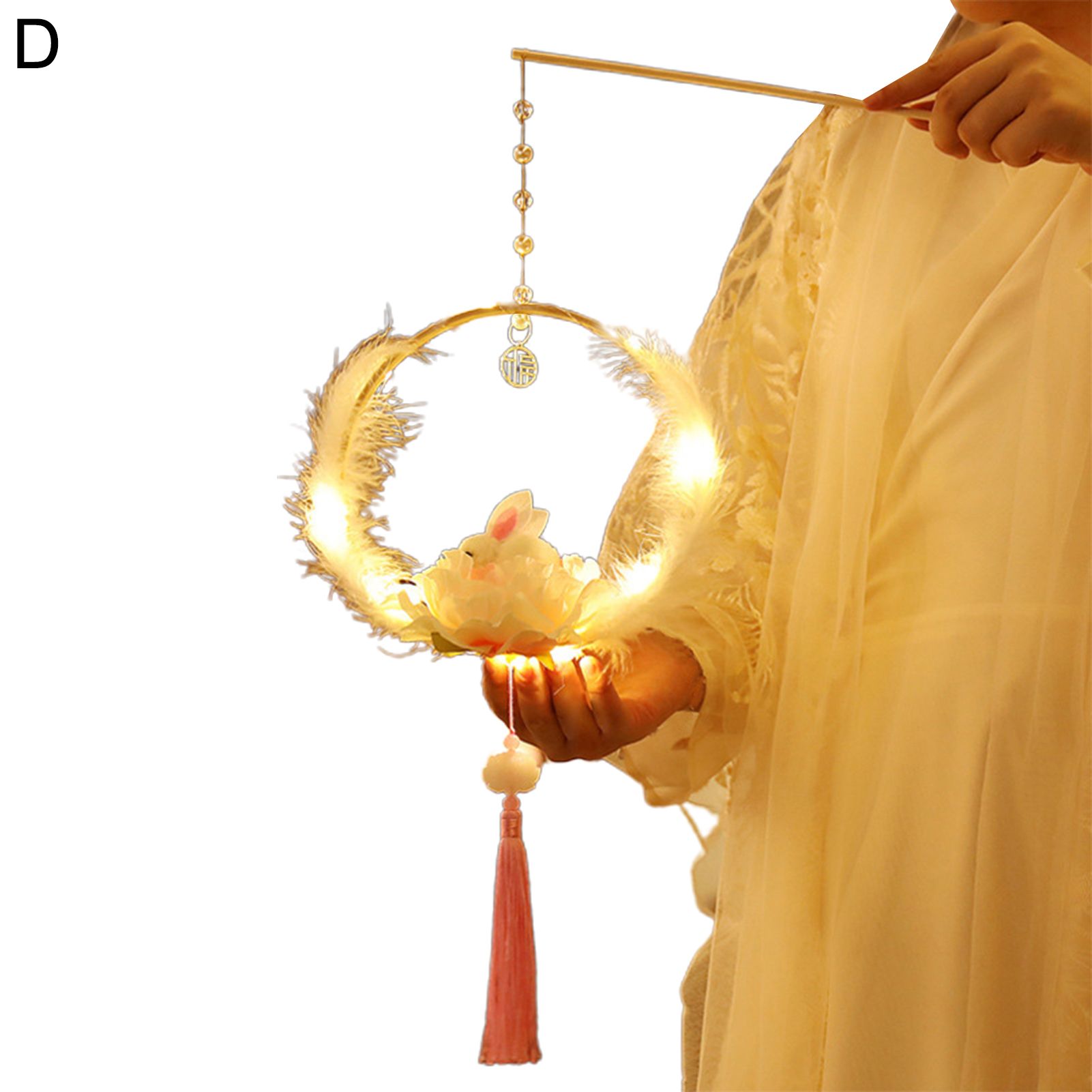 1 Set Retro Style Chinese Lantern Assembly Easily Steady Current Decoration Supplies Mid-Autumn Festival Handmade Light Lamp for Outdoor