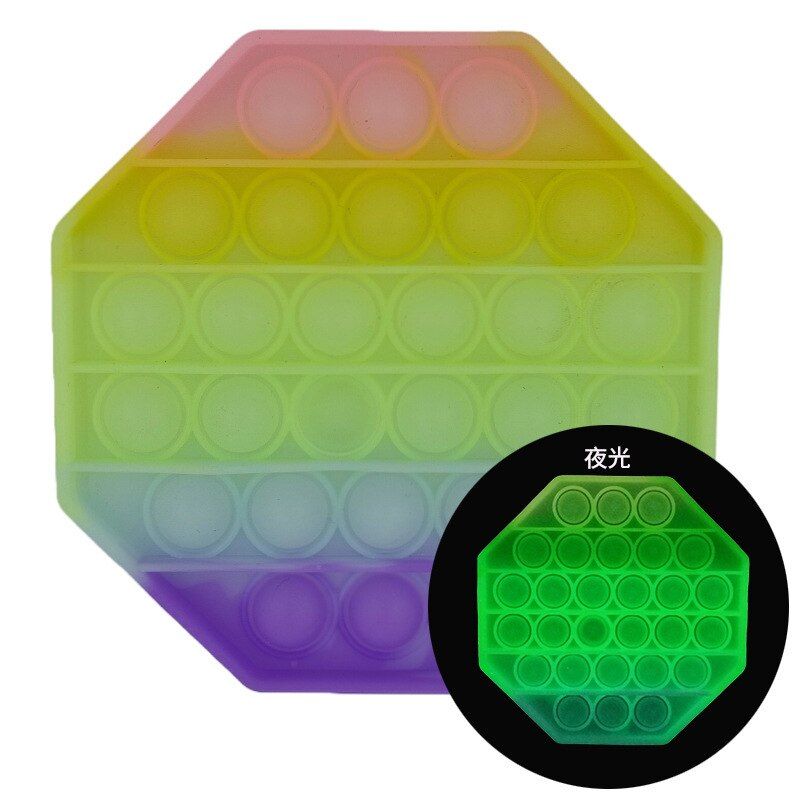 Push Pop Desktop UV Discolor Educational Toy Push Silicone Photochromic Finger Bubble Color Change Discoloration Fidget Popit