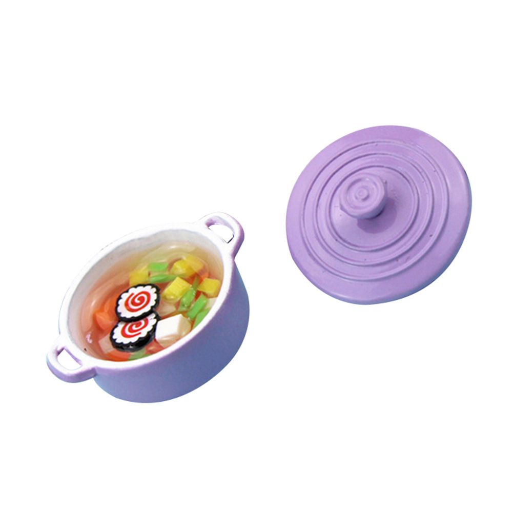 1/12 Simulation Soup Pot Model Crafts DIY Miniature Doll House Kitchen Accessory