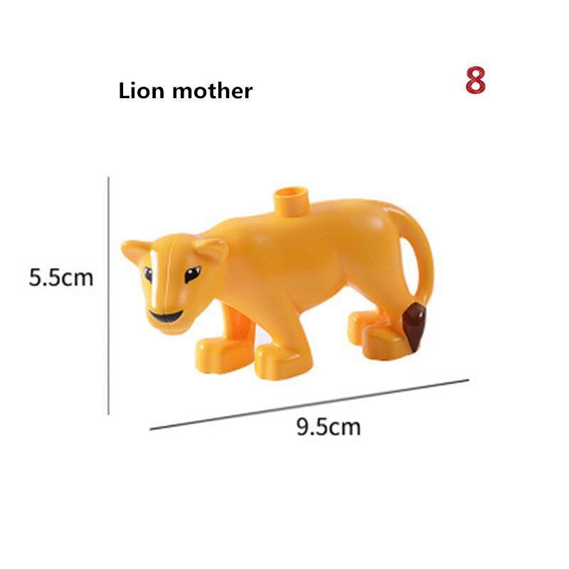 Big Size Animals Diy Figures Building Blocks Elephant Lion Tiger Dinosaurs Compatible with Duploed Toys for Children Kids Gifts