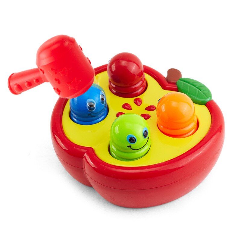 Baby Kids Plastic Music Toys Play Knock  Insect Game Playing Fruit Worm Educational  Toy For Children Gifts