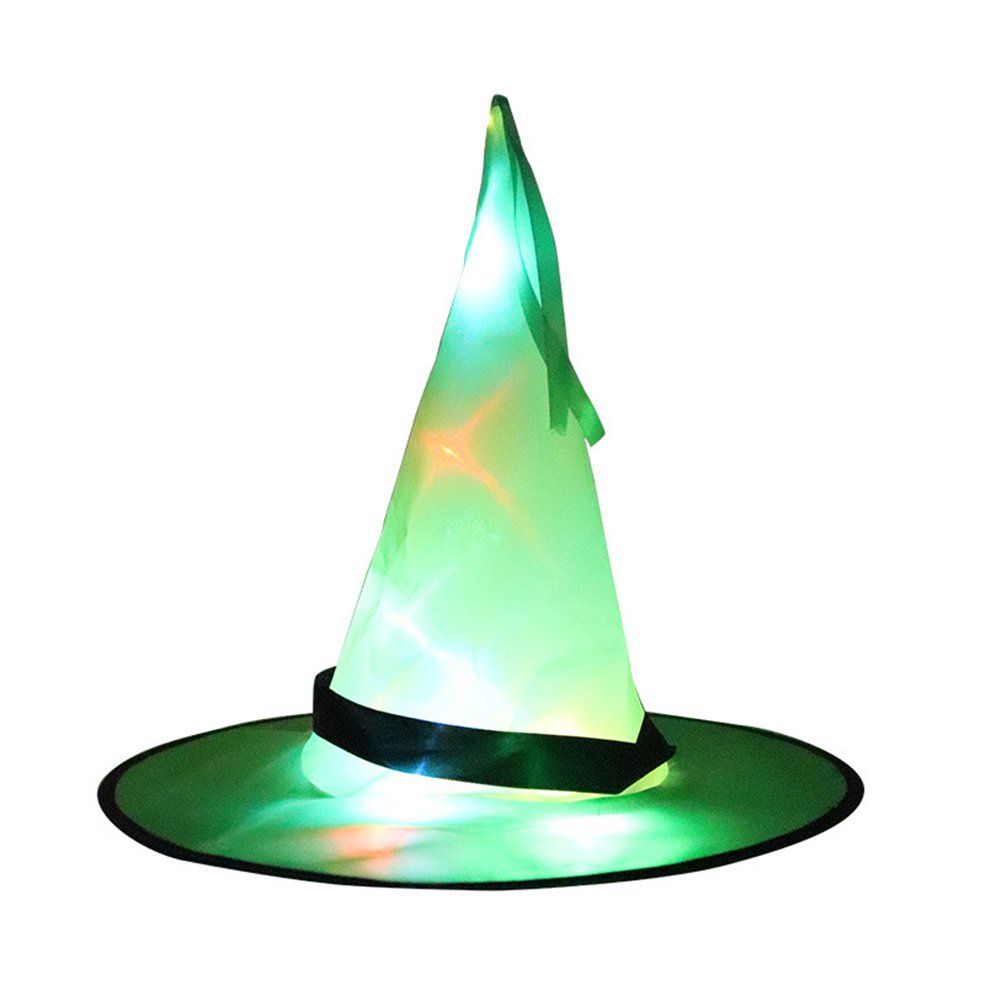 Halloween Glowing Witch Hat Prom Party Decoration Supplies Strap Cap Witch Hat Halloween Decoration Wizard Hat