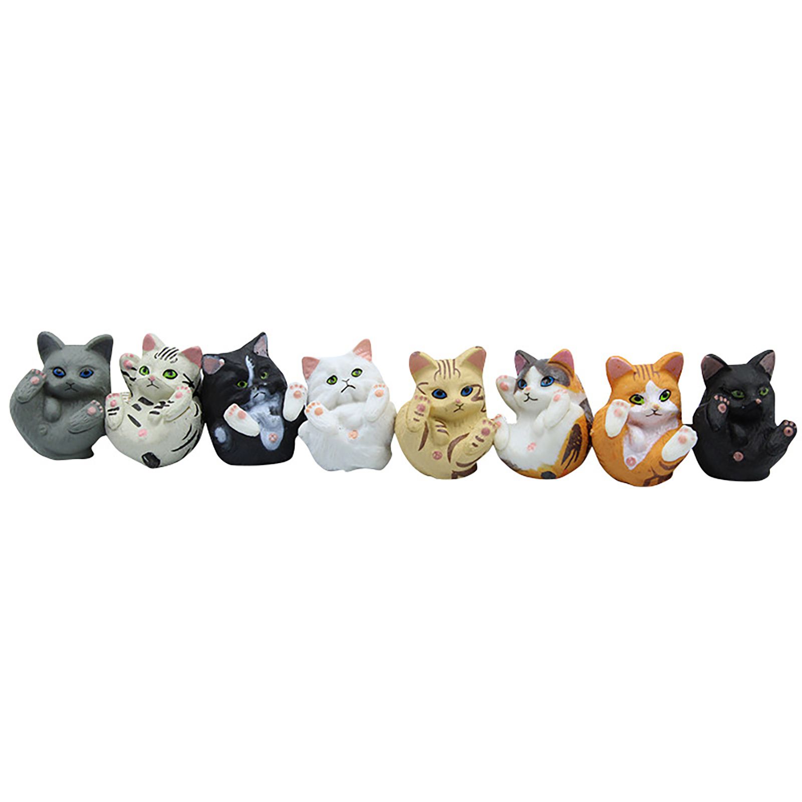 8Pcs Model Doll Cartoon Cats Design Simulation PVC Creative Decor Display Mold for Kids