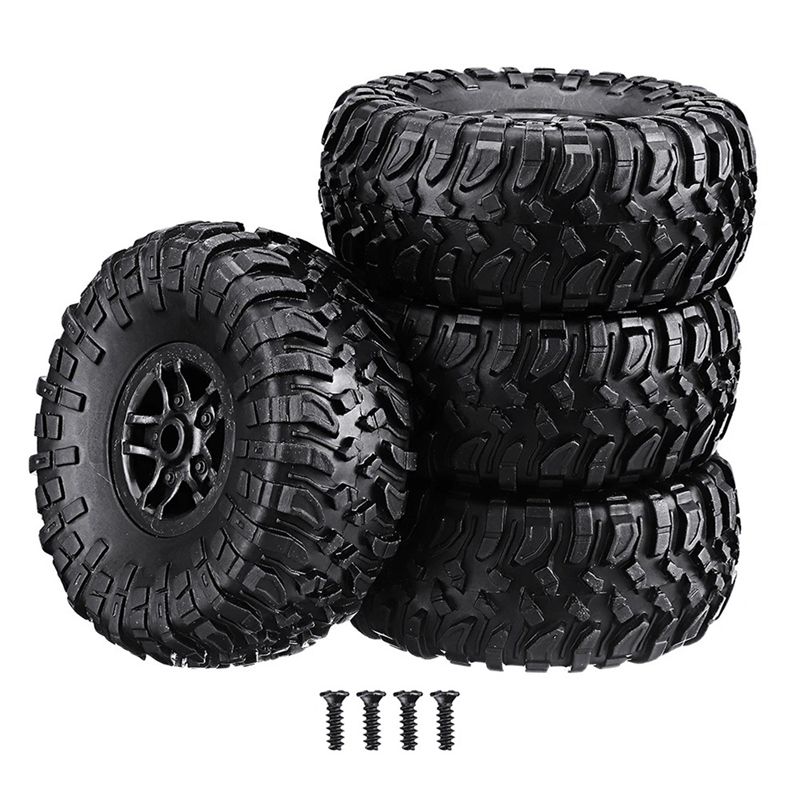 4Pcs RC Car Tires Tyre Wheel with 8Pcs Countersunk Umbrella Flat Head Round Head Screw Concave Conical Groove Washer