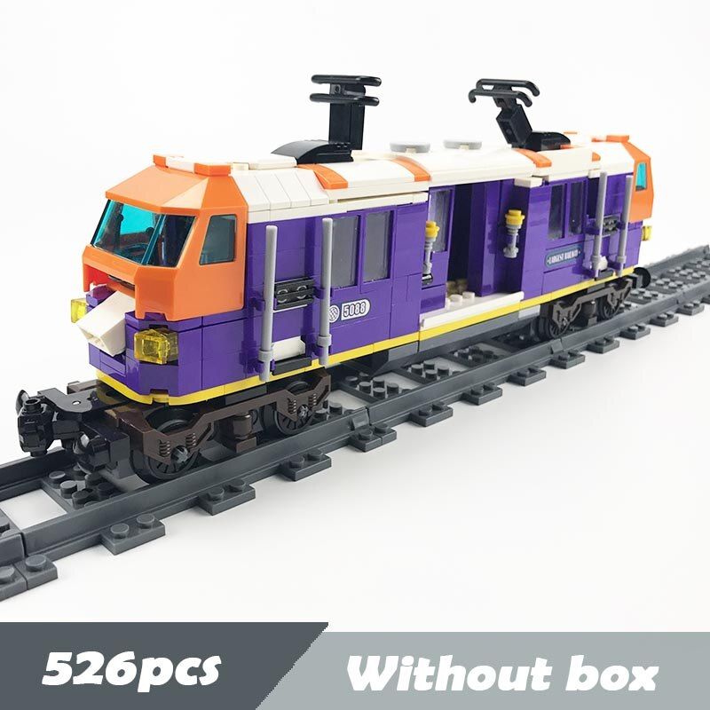 City Trains Flexible Track Rail Crossing Straight Curved Rails Building Blocks Bricks Educational Toys for Children