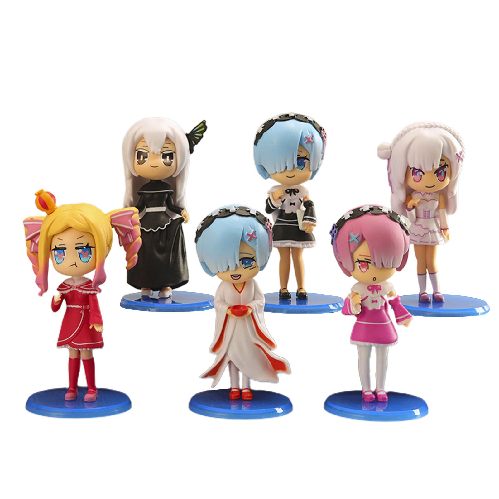 6Pcs Rem Action Figurine Collectable Vivid Expression Solid Zero Starting Life in Another World Rem Model for Girl