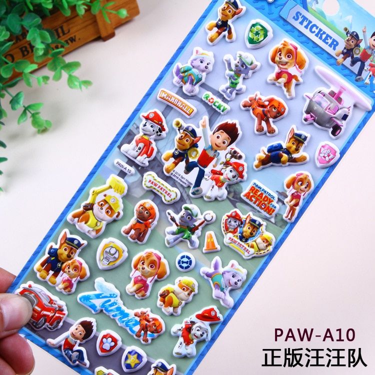 Disney  Pixar Cars McQueen children stickers cartoon stereo 3D stickers toy cute bubble stickers Christmas Birthday Gift