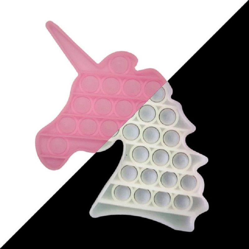 Luminous Glow in The Dark Fidget Silicone Toys Anti Stress Relief Push Bubble Kids Birthday Gift msxf