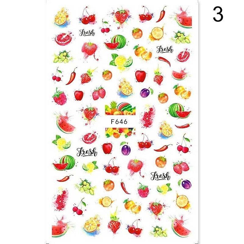 3D Nail Sticker Summer Theme Colorful Butterfly Flower Transfer Beautiful Decals Decoration Popular DIY Nail Art Accessories