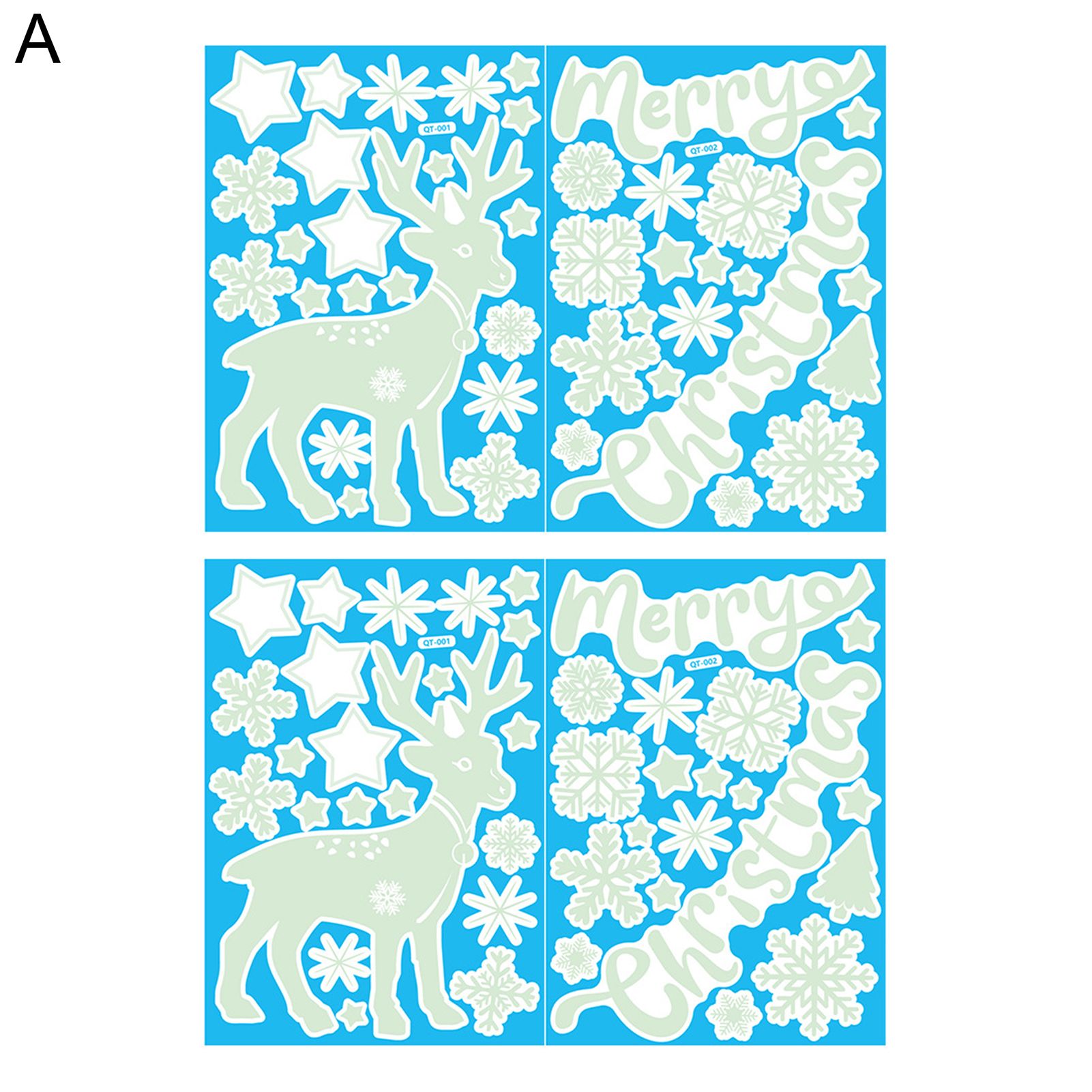 2Pcs Luminous Stickers Eye-catching Easy to Stick Lightweight Wear-resistant PVC Wall Sticker for Decoration