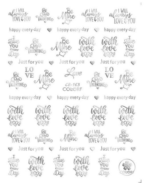 est WG10-09 lettering design 3d nail sticker decal Japan type DIY art decoration sticker