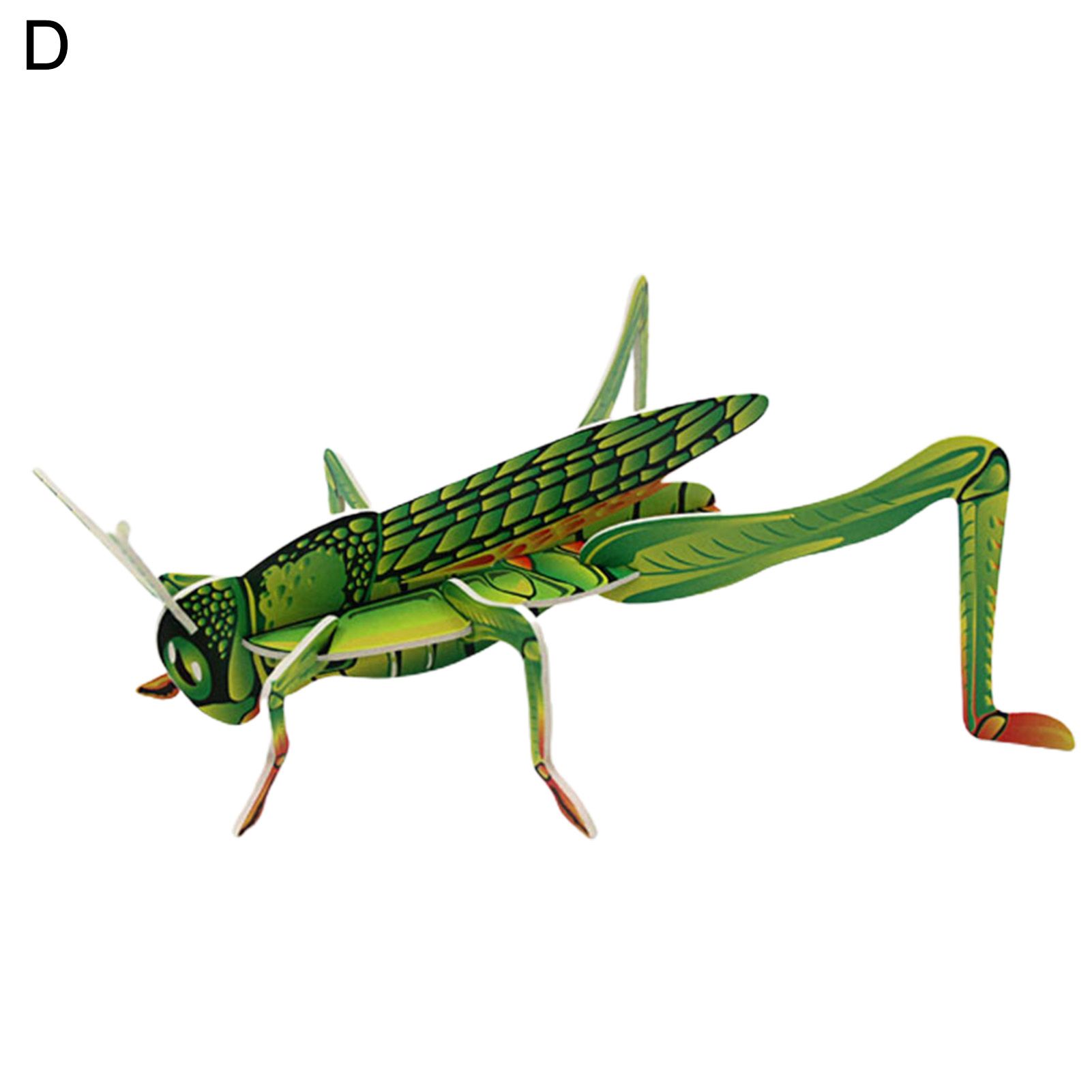 1Set 3D Puzzle Problem-solving Ability Eco-friendly Paper Grasshopper Jigsaw Puzzle Toy for Indoor