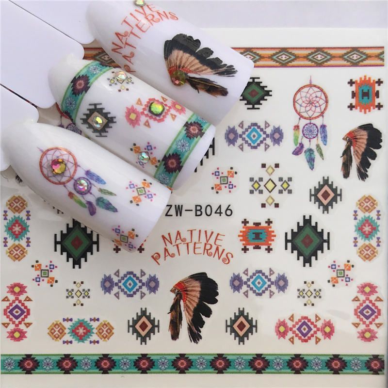 LCJ 1 PC Punk/Gradient Flower Series 3d Nail Stickers Decals Floral/Unicorn Adhesive Manicure Stickers Charm Nail Art Decoration