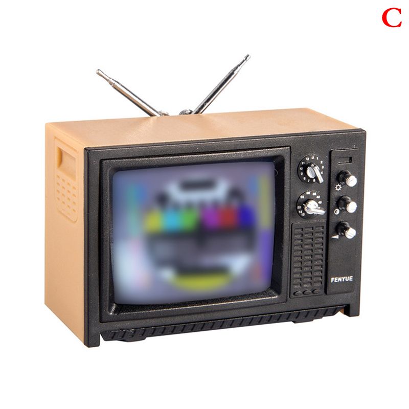 DollHouse Miniature ornaments Mini retro TV toy ornaments