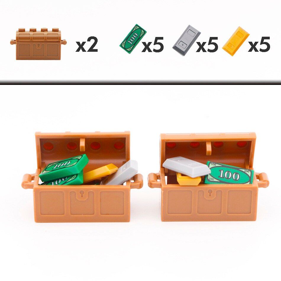 MOC Bricks Friends Accessories Building Blocks 100 Dollar Bill Money Pattern Gold Silver Cash Parts Toys Compatible City Blocks