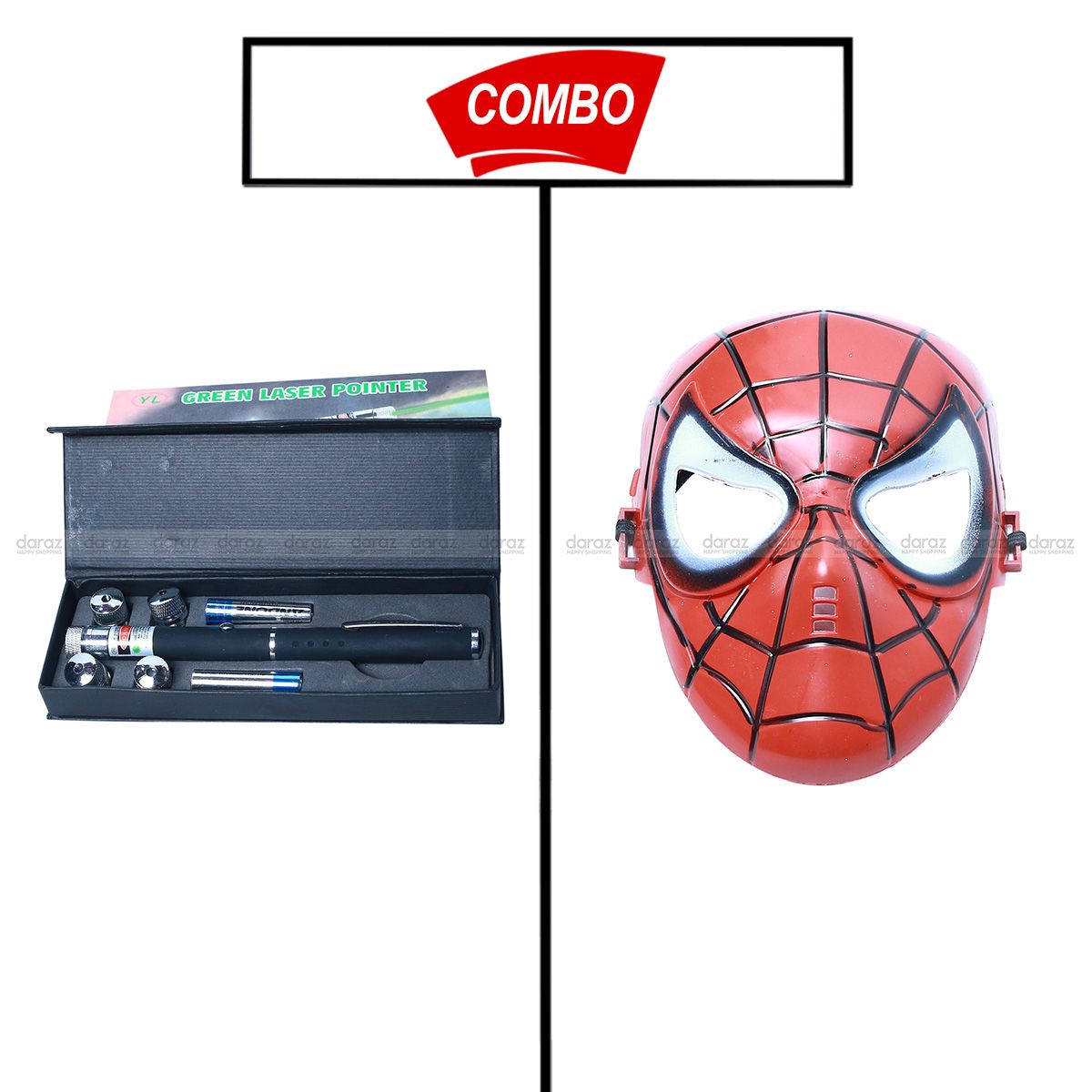 LASER LIGHT SET & SPIDER MAN COSTUME MASK COMBO