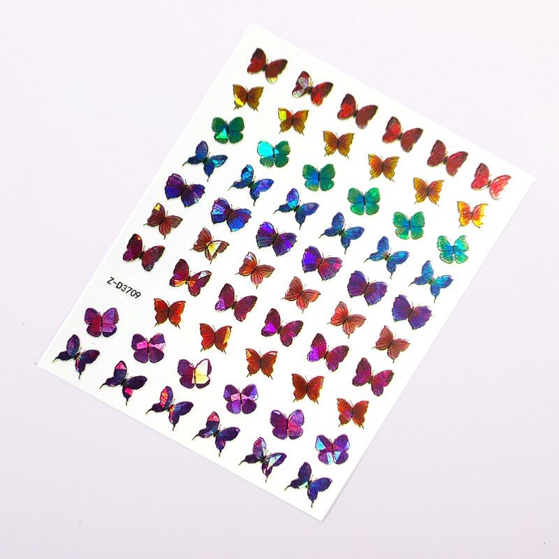 1 Pcs Nail Sticker Beautiful 3D Butterfly Nail Art Sticker Colorful Various Patterns Nail Art Decoration