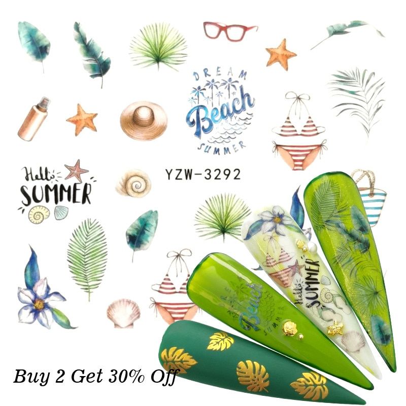 2020  Jewelry Nail Sticker Black Vintage Boho Style Decals Manicure Water Transfer Slider Foil Slider Decorations