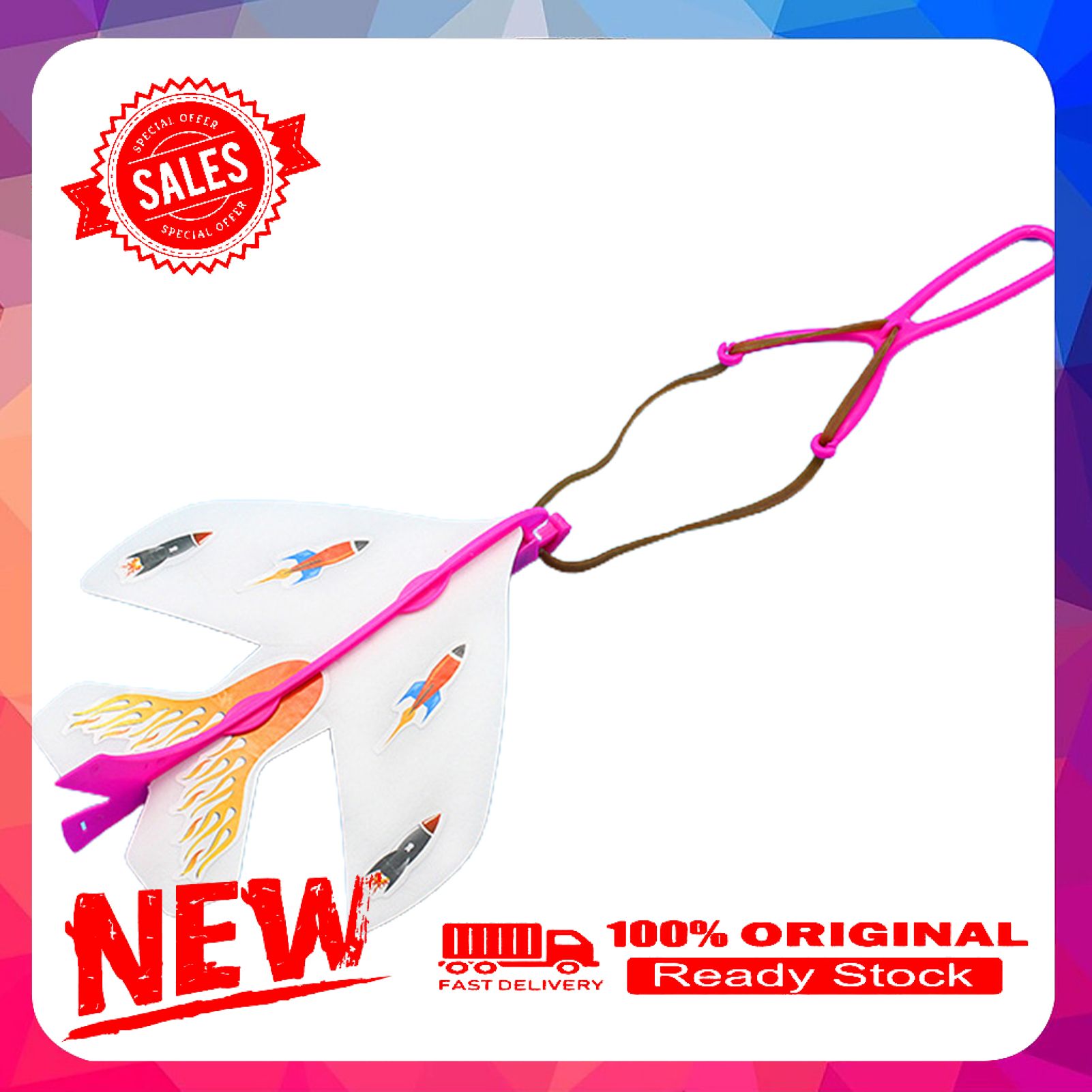 Light Plane Flash Children Gift Plastic Flash Slingshot Aircraft Toy for Outdoor