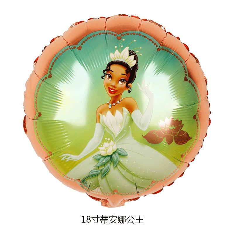 GC 1pcs 18Inch Cinderella Belle Snow White Mermaid Elsa Sleeping Beauty Princess Aluminum Film Balloon Girl Brithday Party Decorations 尺寸:Round Sofia
