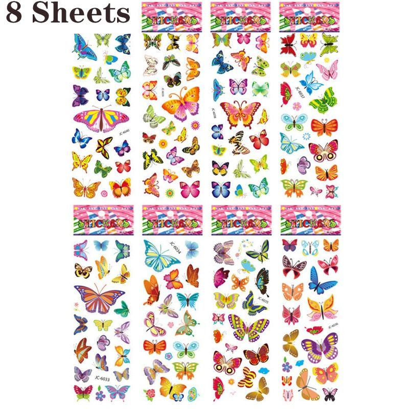 6 Sheets Stickers 3D Cute Cartoon Candy Cake Kids Sticker for Children Toys DIY Foam Funny Sticker Gommettes Pour Enfants Stiker