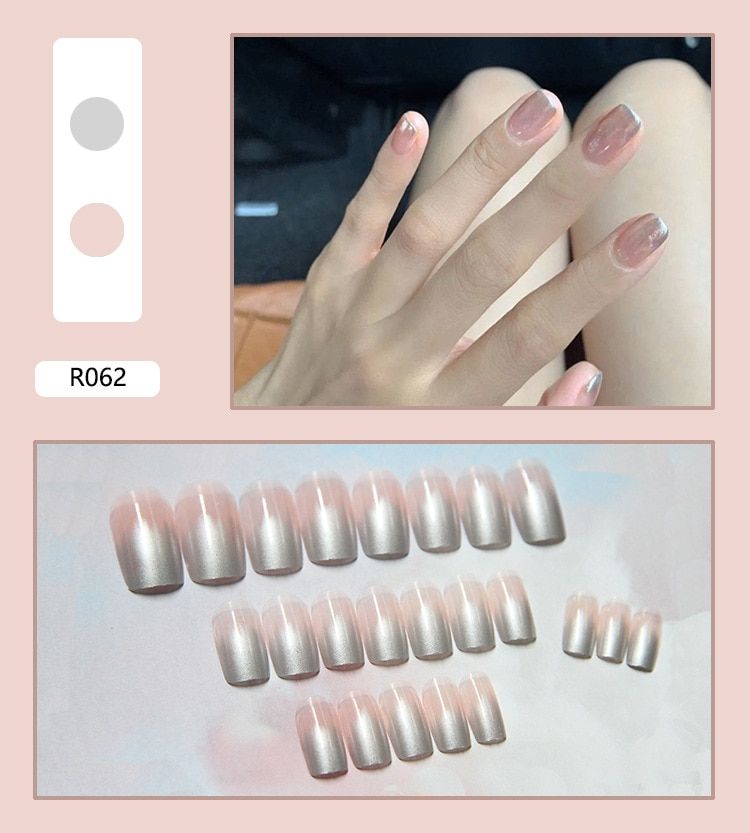 24pcs detachable False Nail Artificial Tips Set Full Cover for Short Decoration Press On Nails Art Fake Extension Tips With Glue