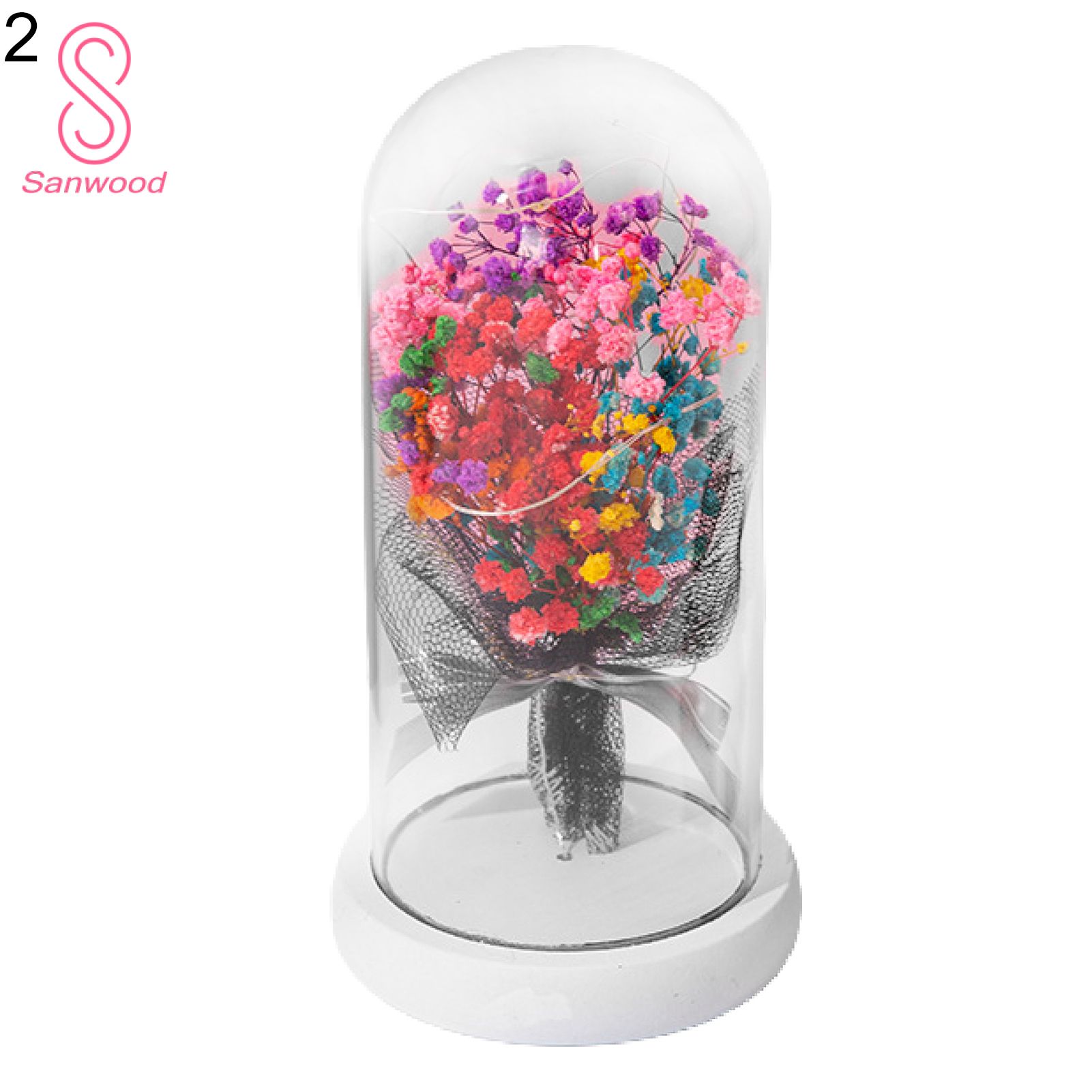 Faux Flower Decor Simulated ni Babysbreath Bouquet Dome Lamp Decor