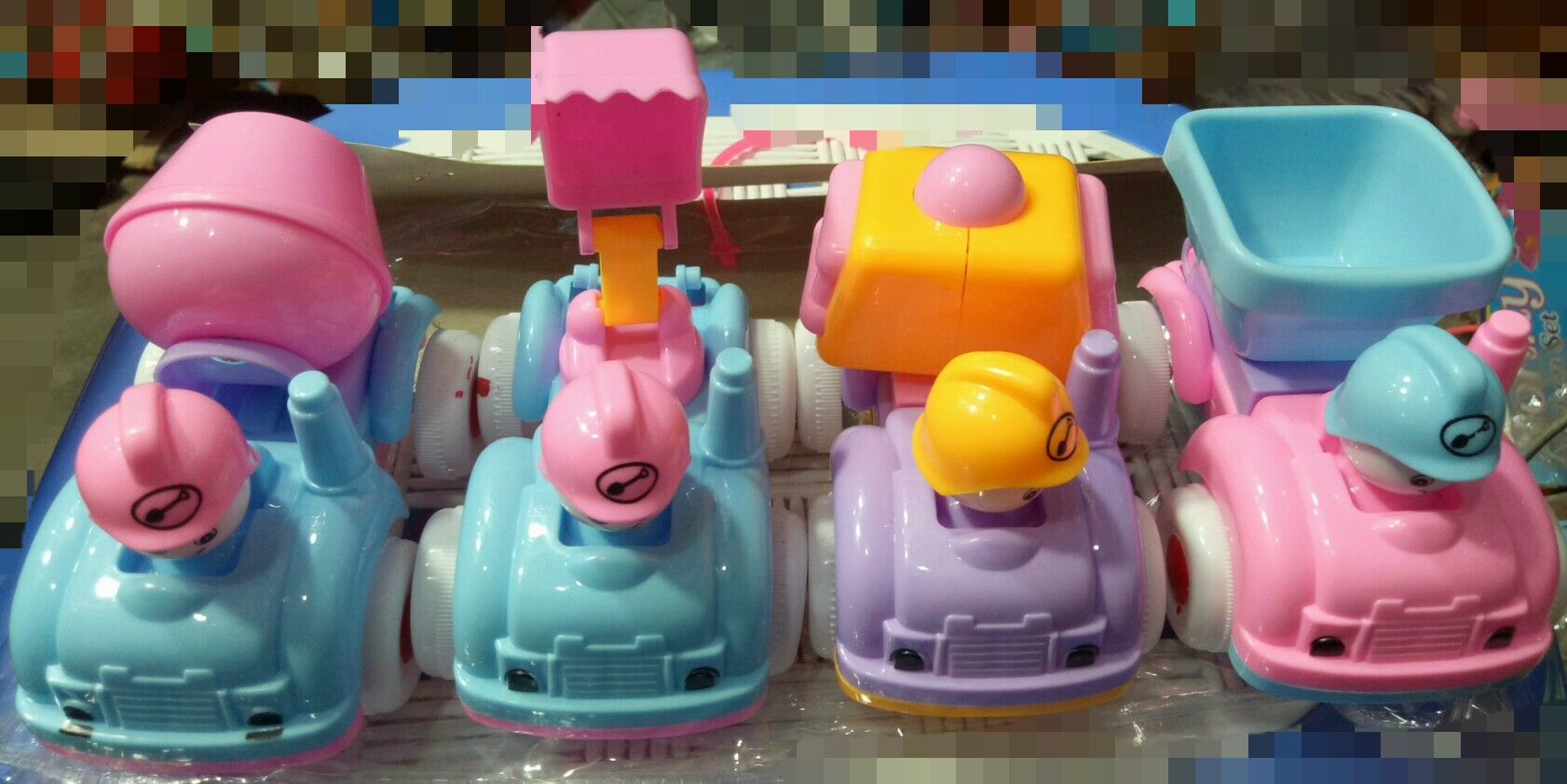 Early Vehicles Set, 4 Pcs Die Cast Construction Car Toys