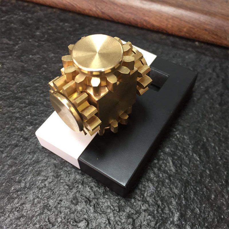 Relaxing Cube Gyro Gear Linkage Cube Decompression Toy Copper Durable Decompression Cube Pure Copper Cube For Office Adult Home